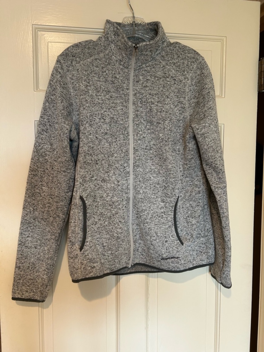 Eddie Bauer Gray Sweater Fleece Full Zip Jacket Women’s Large